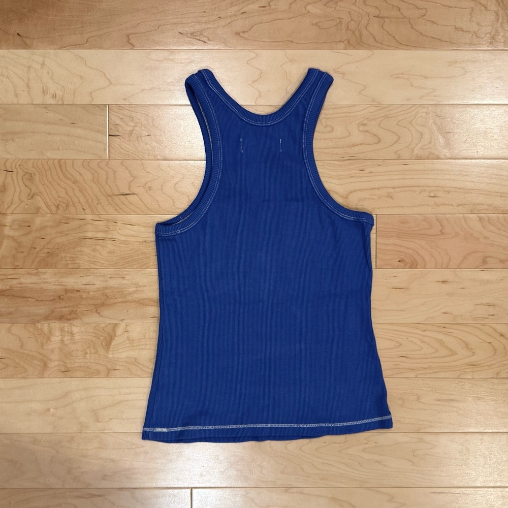 Everlane Blue Racer Back Tank Top - Picture 2 of 2